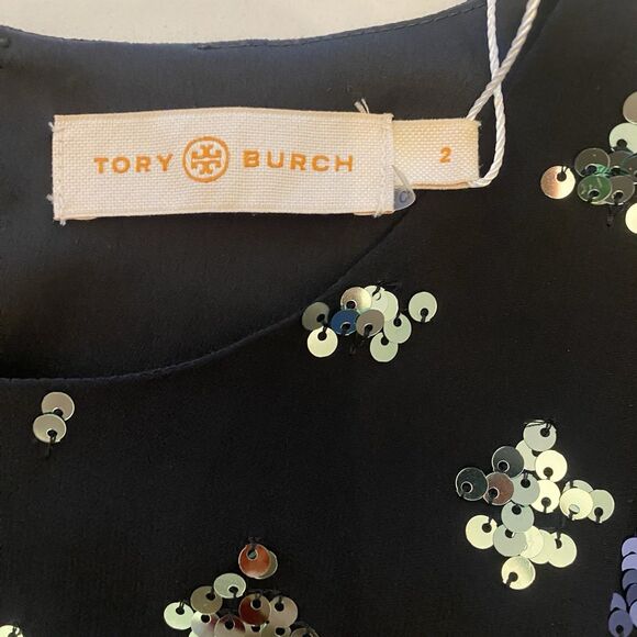 Tory Burch Color Block Sequin T Shirt Dress Size 2 - Picture 5 of 11